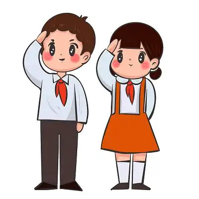 卡通小学生过马路素材校园安全两个学生卡通人物背着书包去上学png