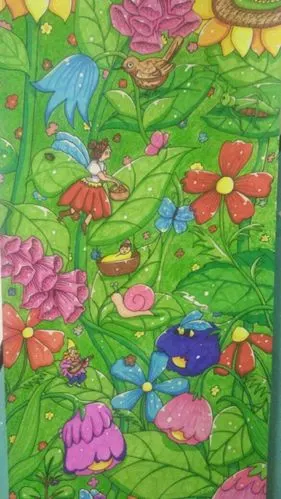 儿童画!小花园(局部2)!油画棒an水彩笔