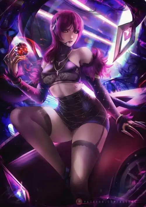 lol英雄联盟痛苦之拥伊芙琳寡妇kda女团皮肤11