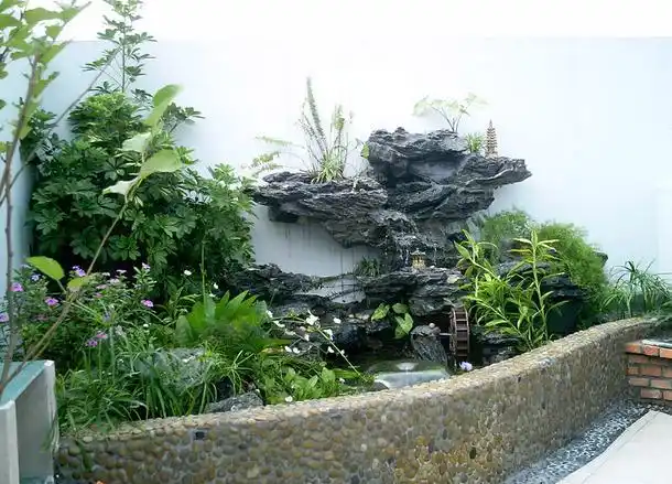 庭院假山鱼池图片效果图欣赏#405617813