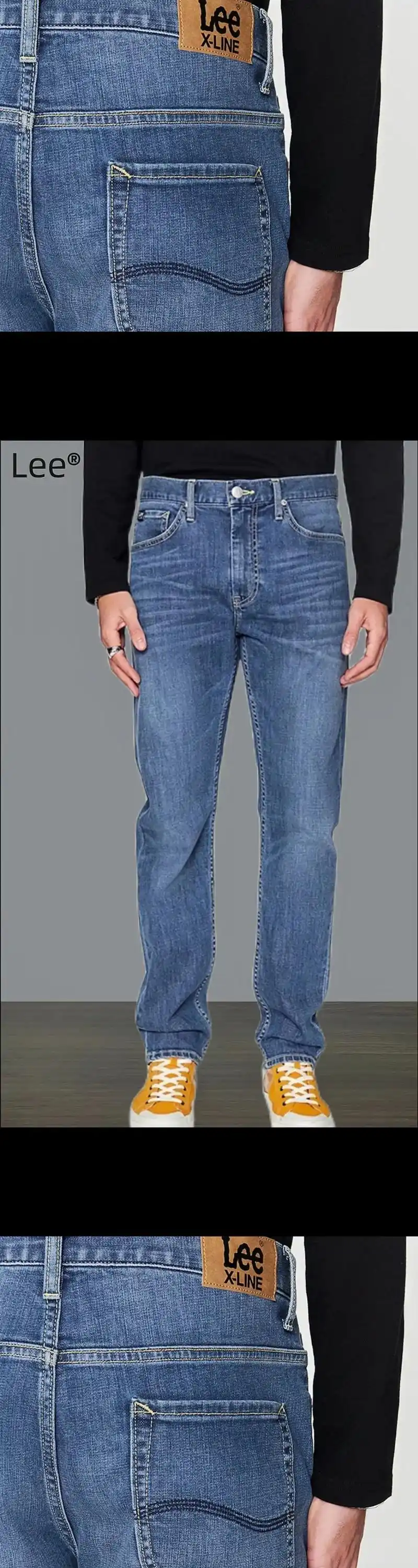 lee早春男士牛仔裤.男神们,lee2024年早春中腰中蓝色 - 抖音