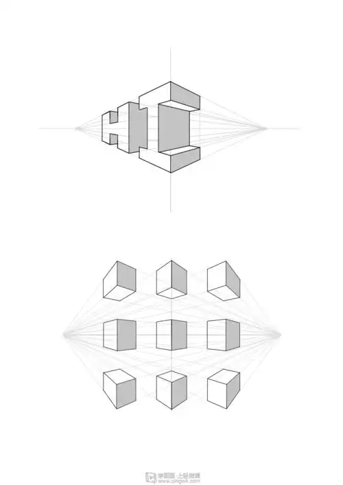 动漫插画基础——两点透视练习