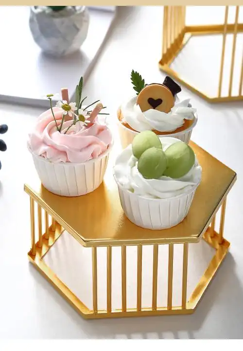 自助餐盘展示台欧式创意甜品台三层展示架摆盘下午茶点心架托盘婚庆