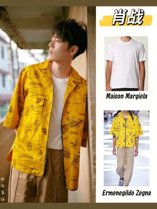 ermenegildo zegna 黄色裤子:ermenegildo zegna771597#肖战