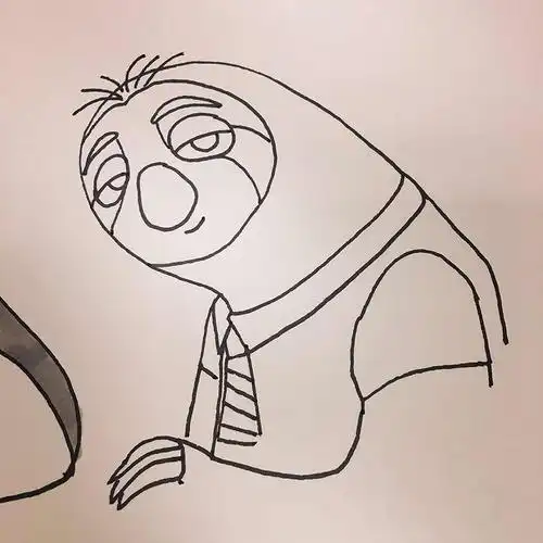 《疯狂动物城》里的树懒怎么画?只需要5步