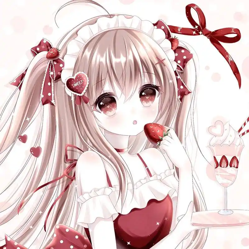 吃个草莓吧#原创圈 #动漫女头 #女生头像 - 抖音