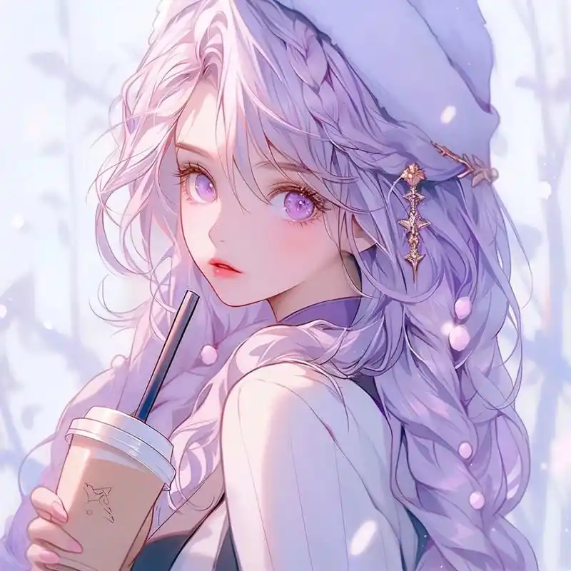 紫色系情侣头像女生版#头像# #素材