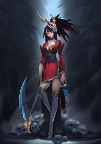 鬼舞姬阿卡丽插画