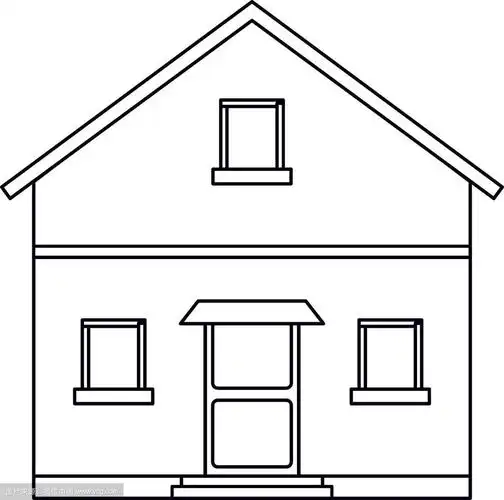轮廓正面的房子家