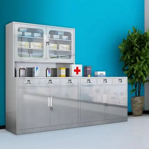 尚贺不锈钢西药柜药房医院诊所药品柜配药柜处置台无菌器械文件柜12米