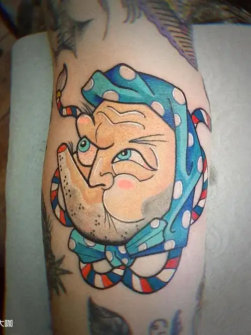 吹火男 日式小图_纹身图案手稿图片_雕佚tattoo studio 的纹身作品集