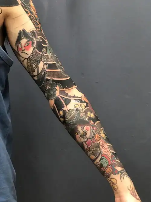 日式老传统花臂_花臂_纹身_白云汇广场自由行热门攻略_美妆_彩妆_彩妆