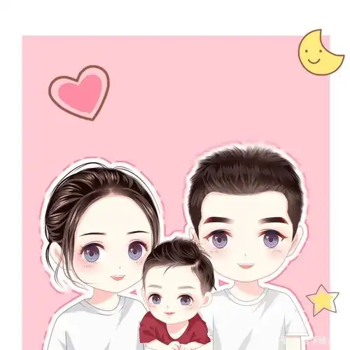朋友圈头像,幸福一家三口头像,简单却很温暖
