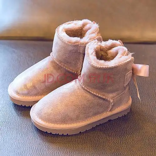 【新品】 迪士尼同款儿童雪地靴女童靴子加厚保暖防滑防水宝宝儿童棉