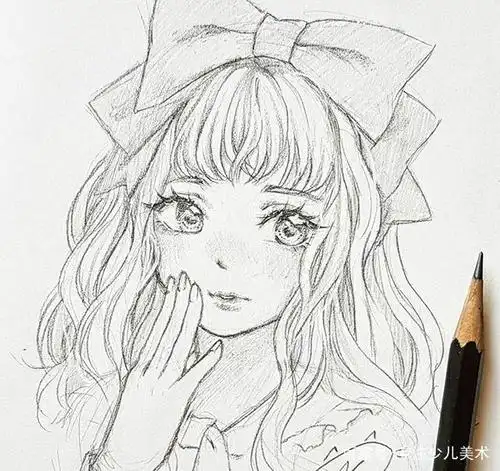 一组动漫人物手绘线稿,黑白漫画也很美,值得收藏!