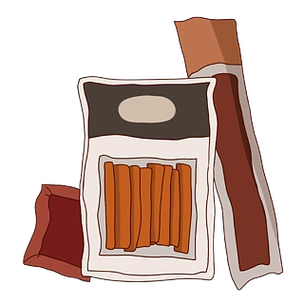 包胖胖可爱卡通简笔手绘女孩表情包辣条卡通手绘免抠元素素材零食辣条