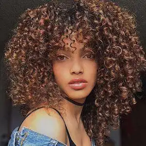 欧美非洲小卷爆炸头蓬松长卷发 afro wig brown curly wig blonde