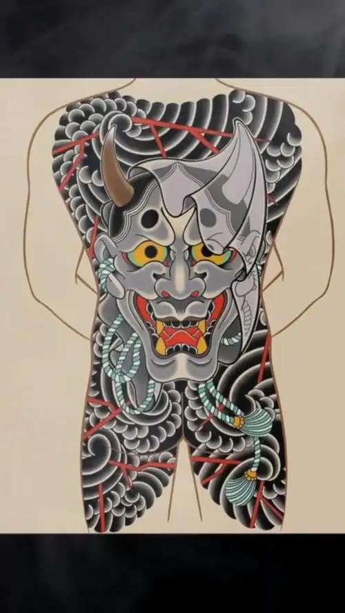 般若满背纹身手稿