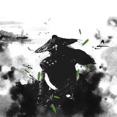 古风水墨人物水墨古风人物png素材