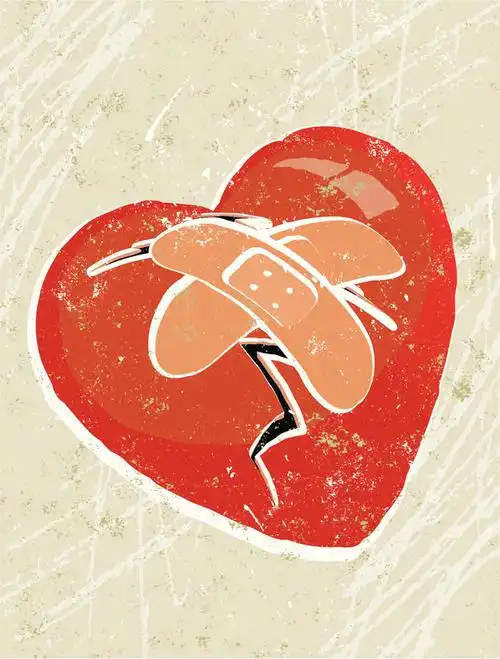 用创可贴修补破碎的心图片