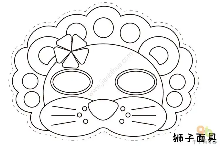 手绘动物面具图片 狮子面具图片创意师:画师sq琦