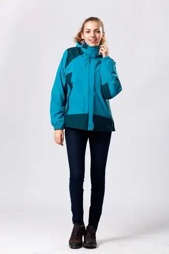 正品骆驼航线女户外冲锋衣 秋冬新款 三合一两件套抓绒内胆 y-136图片