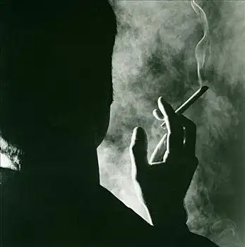 黑白,男人,吸烟,香烟