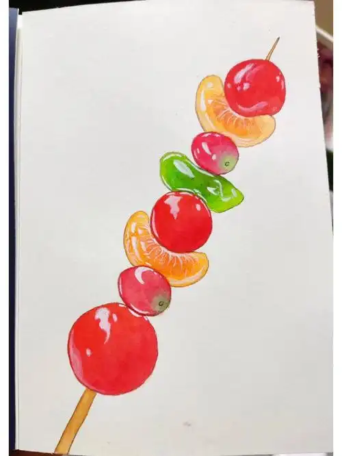 水彩练习Ⅰ冰糖葫芦看着难其实很简单