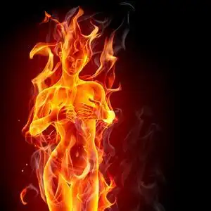 类似这种火焰美女的图片在photoshop里如何制作?