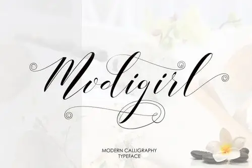 花式英文手工制作书法字体16素材网精选 modigirl script