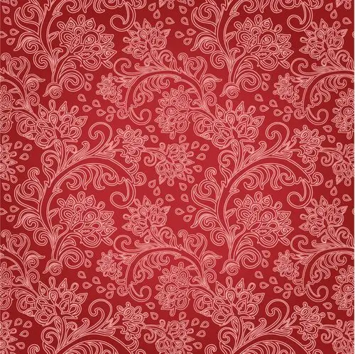 精美红色花纹背景矢量素材