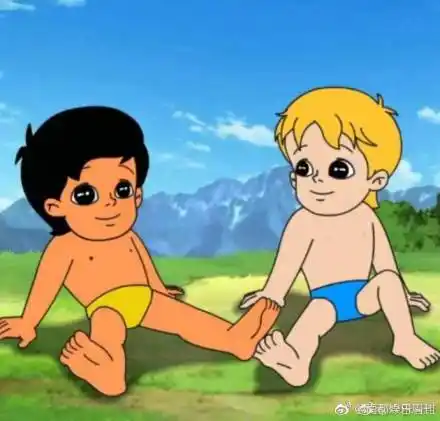 海报中海尔兄弟身穿太空服,发型酷炫一脸呆萌,画风突变颇似飞天小女警