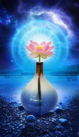 宝莲灯莲花迷人梦幻荷花光芒发散艺术背景墙