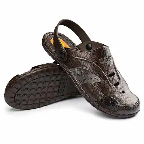 男士新款夏季防滑沙滩鞋包头中青凉鞋