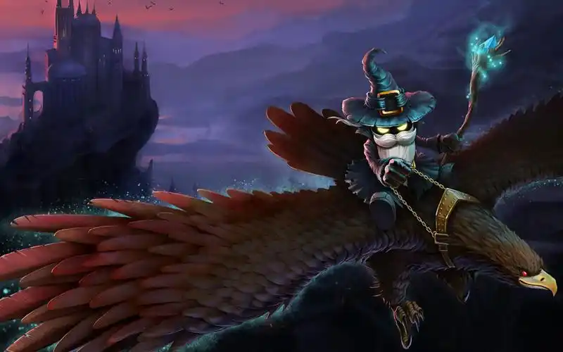 人气游戏《英雄联盟》邪恶小法师人物原画高清桌面壁纸