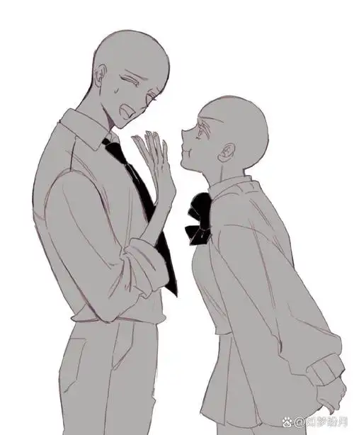 素材 | 校园cp绘画素材,双人互动模板!