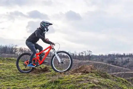 自行车骑山地车, 自由空间为您的文本照片