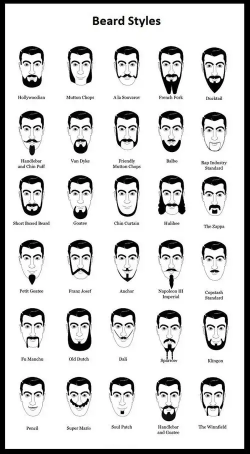 胡子名称大汇总:你见过这么多种胡子么?