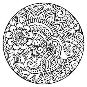 黑白装饰画圆形图片