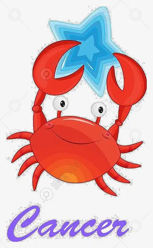 手绘螃蟹png装饰素材