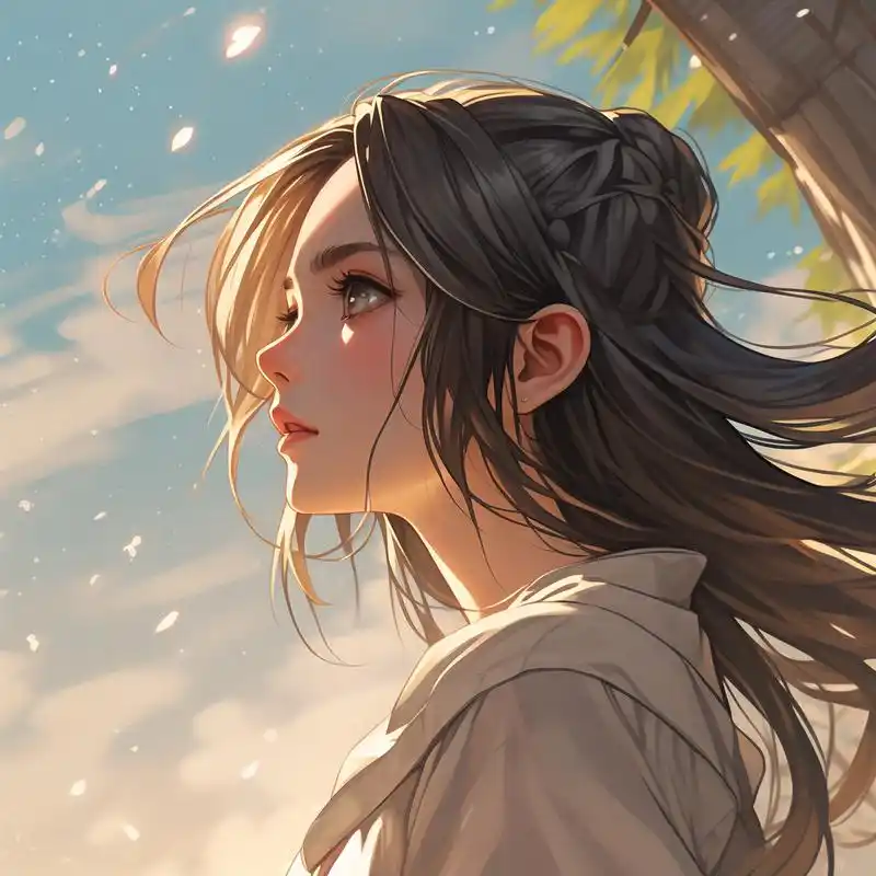 92 绝美真人女生侧脸头像