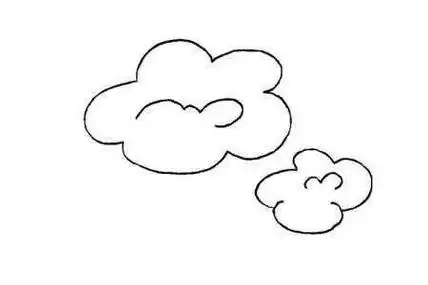 白云蓝天简笔画可爱