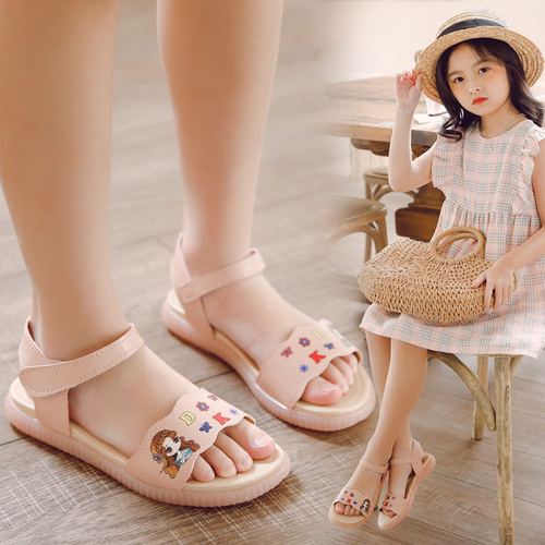 夏天鞋子女童牛筋沙滩8年级四五凉鞋女孩子12岁凉鞋