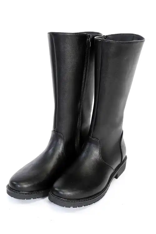 儿童长筒军靴升旗仪仗队高筒军鞋骑马马靴成人皮靴