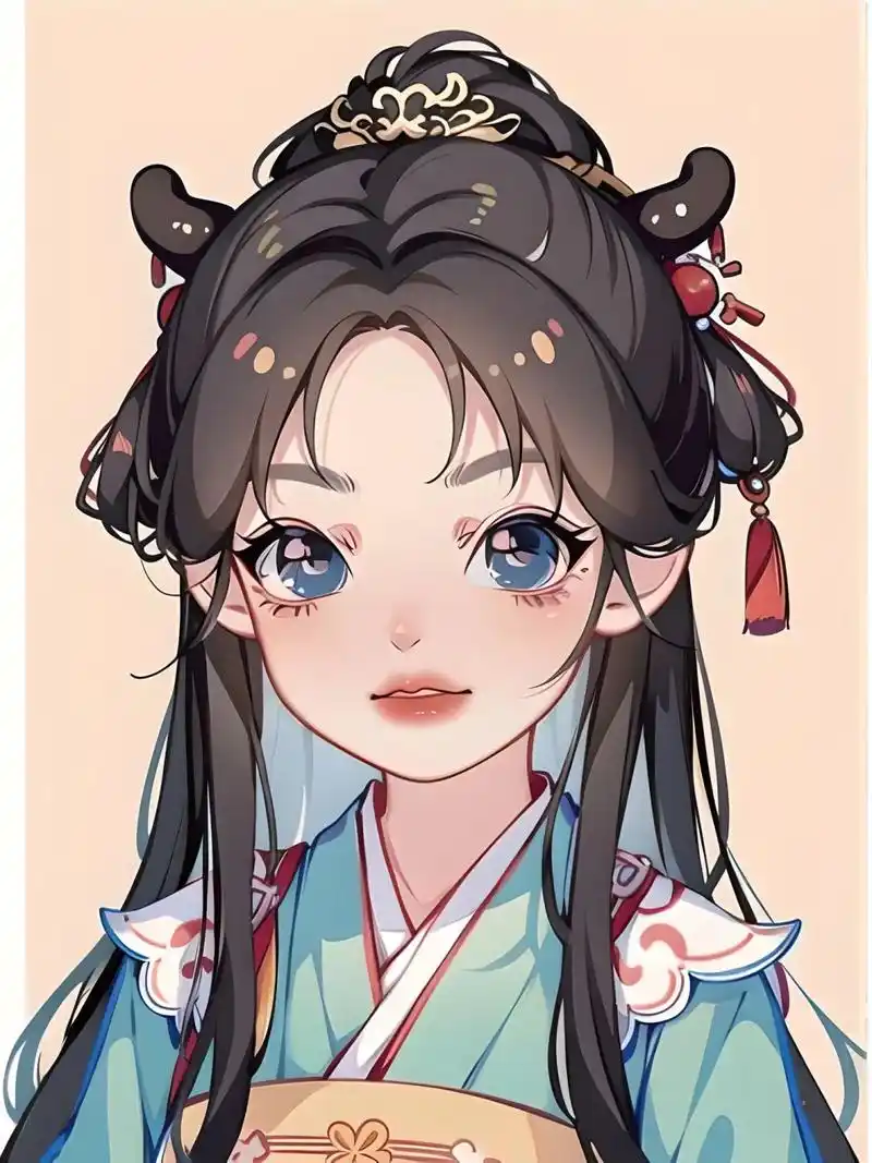 绘画素材 | q版古风少女动漫