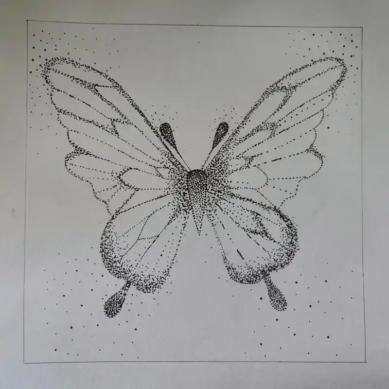 点构成图 黑白色,用点构成