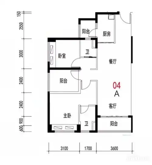 碧桂园凤凰湾(在售)碧桂园凤凰湾逸江府97㎡三房户型图