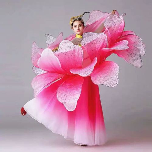 2019央视春晚同款春海花瓣裙造型裙演出服牡丹花开场舞现代舞伴舞