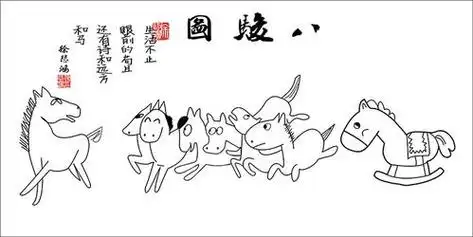 搞笑的八骏图高清大图
