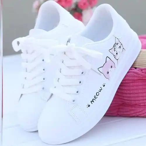 运动鞋子女街拍跑步白色冬天学生个性休闲女孩子透气女生厚底初中